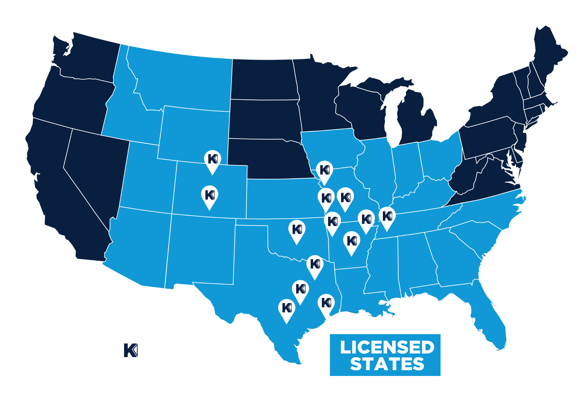 Kimbel's licensed states